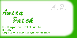 anita patek business card